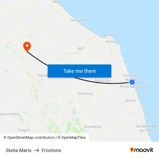 Stella Maris to Frontone map