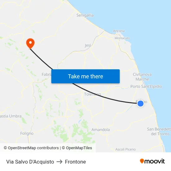 Salvo D'Acquisto Street to Frontone map
