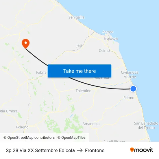 28th Road September Street Newsstand to Frontone map