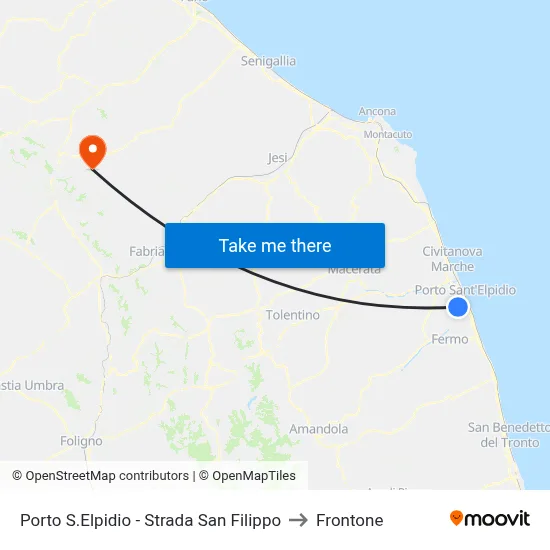 Porto Sant'Elpidio - San Filippo Road to Frontone map