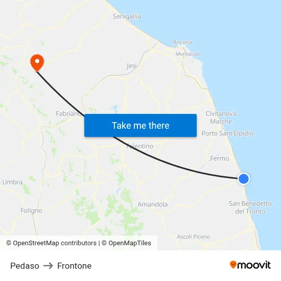 Pedaso to Frontone map