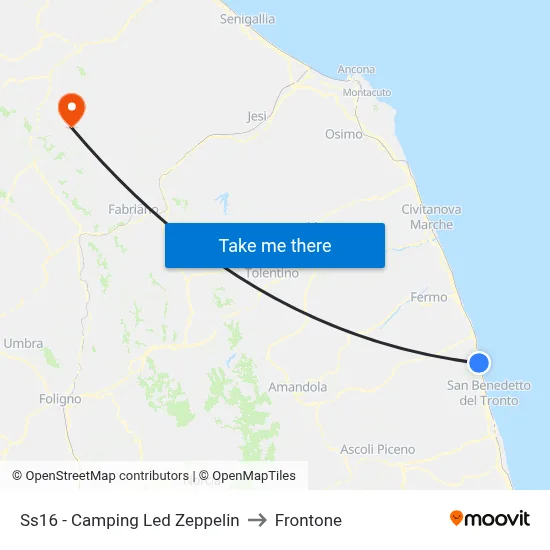 SS16 - Led Zeppelin Camping to Frontone map