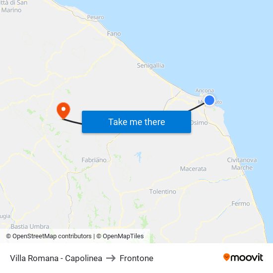 Villa Romana - Capolinea to Frontone map