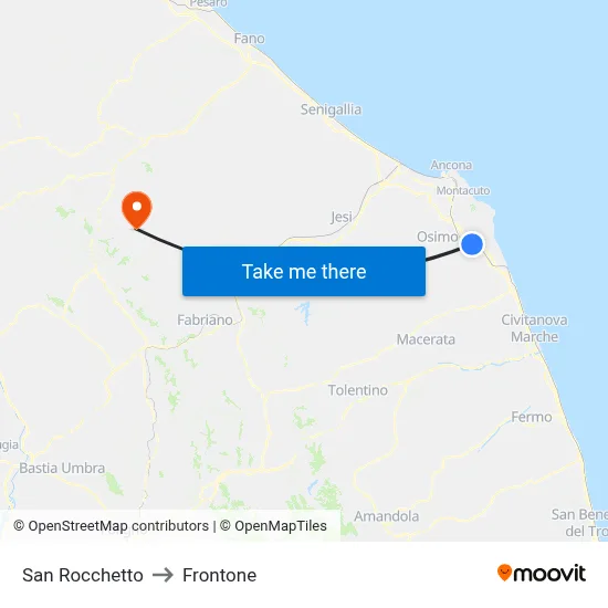 San Rocchetto to Frontone map