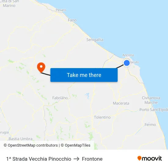1st Old Pinocchio Road to Frontone map