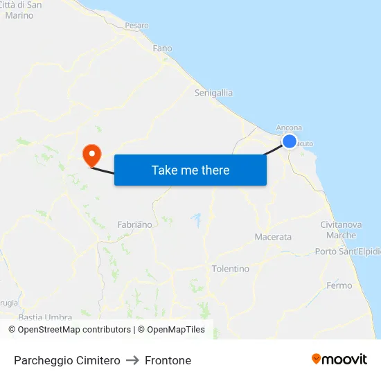 Cemetery Parking to Frontone map