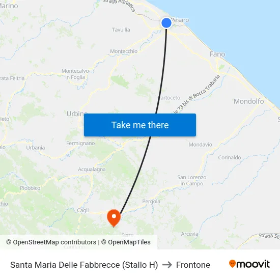 Santa Maria Delle Fabbrecce (Bay H) to Frontone map