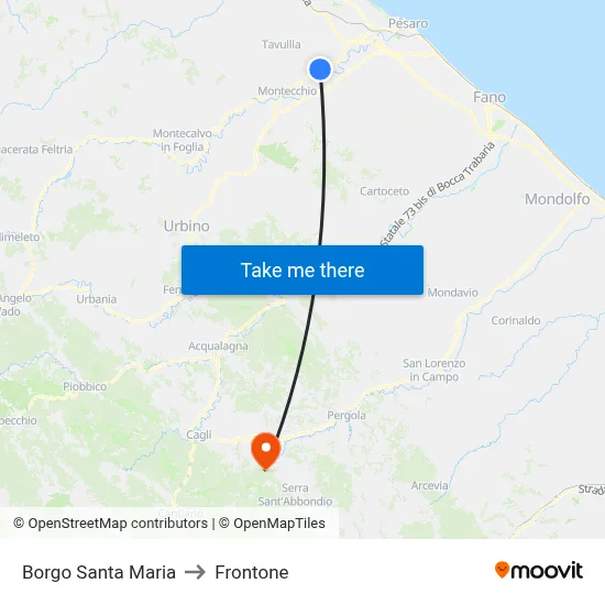 Santa Maria Borough to Frontone map