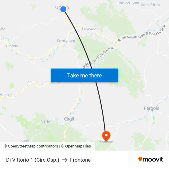 Di Vittorio 1 (Hospital Circuit) to Frontone map