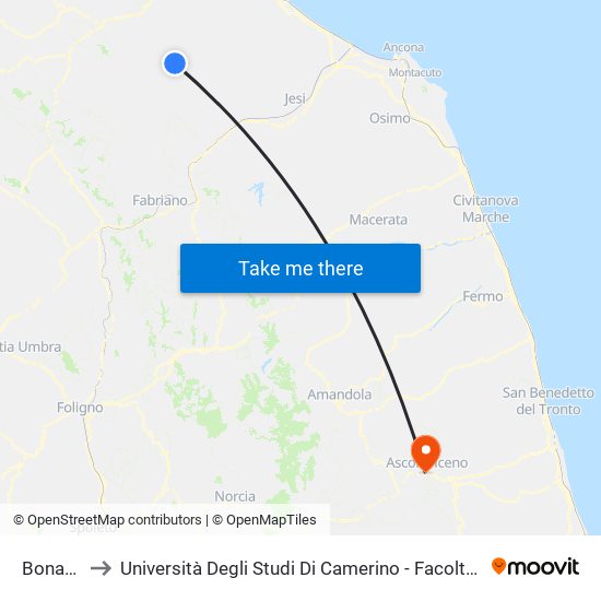 Bonafede to Università Degli Studi Di Camerino - Facoltà Di Architettura map