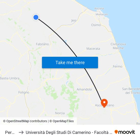 Pergola to Università Degli Studi Di Camerino - Facoltà Di Architettura map