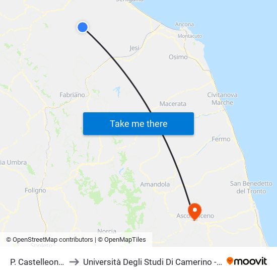 P. Castelleone Di Suasa to Università Degli Studi Di Camerino - Facoltà Di Architettura map