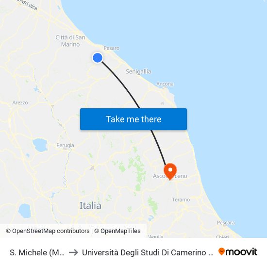 S. Michele (Montecchio) to Università Degli Studi Di Camerino - Facoltà Di Architettura map