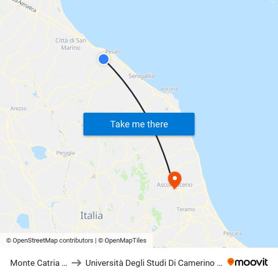 Monte Catria Carabinieri to Università Degli Studi Di Camerino - Facoltà Di Architettura map