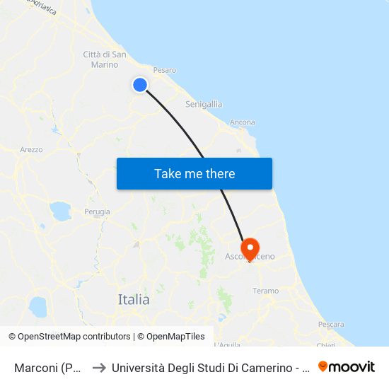 Marconi (Padiglione) to Università Degli Studi Di Camerino - Facoltà Di Architettura map