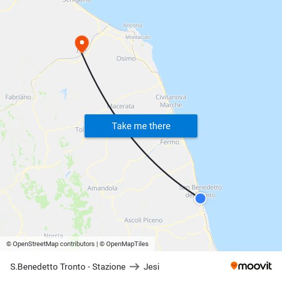 S.Benedetto Tronto - Stazione to Jesi map