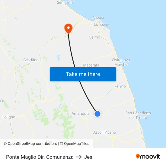 Ponte Maglio Dir. Comunanza to Jesi map