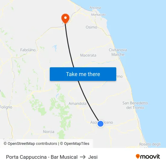 Porta Cappuccina - Bar Musical to Jesi map
