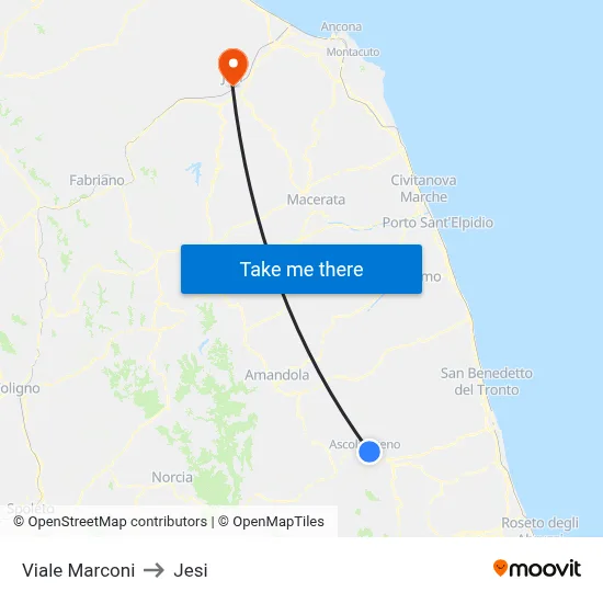 Marconi Avenue to Jesi map