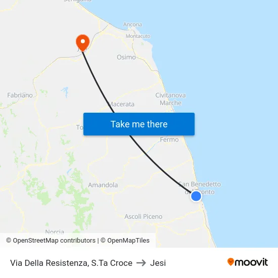 Via Della Resistenza, S.Ta Croce to Jesi map