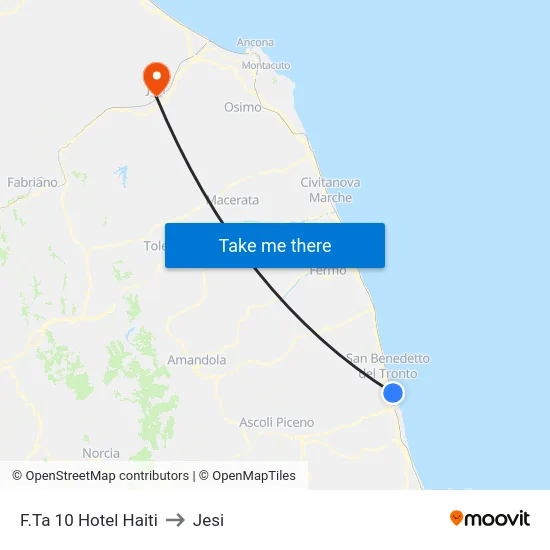 F.Ta 10 Hotel Haiti to Jesi map