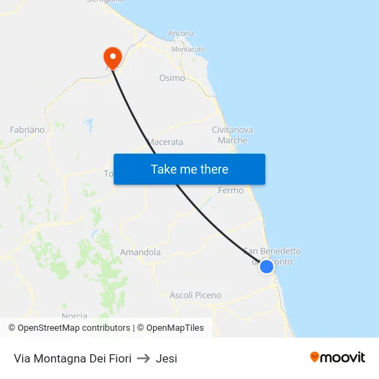 Via Montagna Dei Fiori to Jesi map