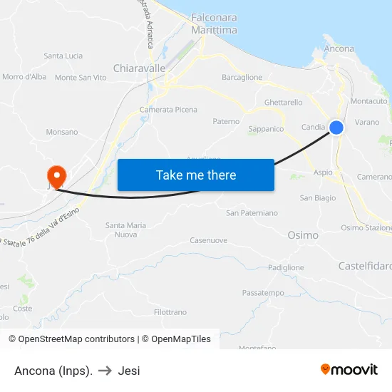 Ancona (Inps). to Jesi map
