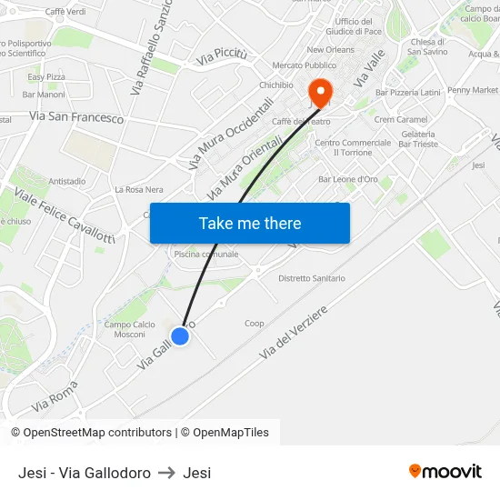 Jesi - Via Gallodoro to Jesi map