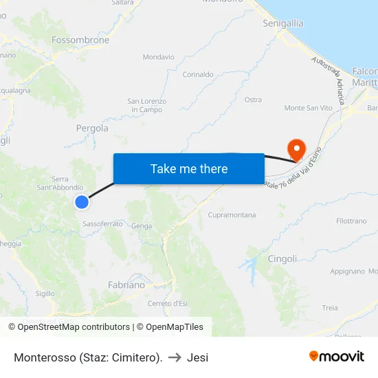 Monterosso  (Staz: Cimitero). to Jesi map