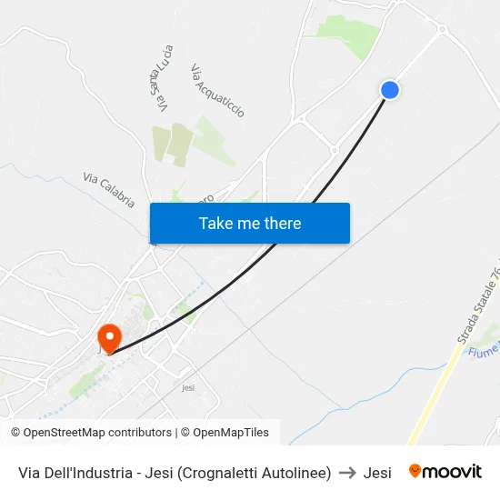 Via Dell'Industria - Jesi (Crognaletti Bus Lines) to Jesi map