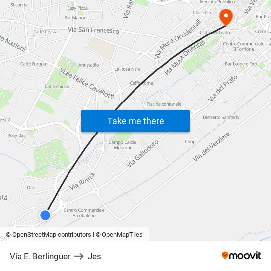 Via E. Berlinguer to Jesi map