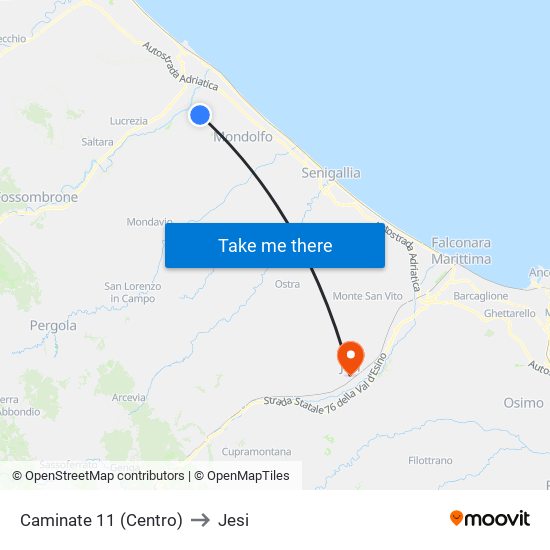Caminate 11 (Centro) to Jesi map