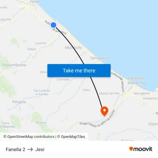 Fanella 2 to Jesi map