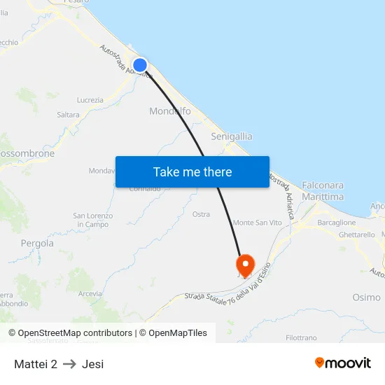 Mattei 2 to Jesi map