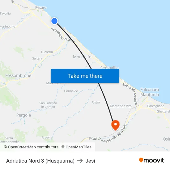 North Adriatic 3 (Husqvarna) to Jesi map