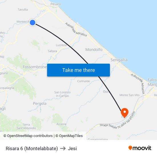 Risara  6  (Montelabbate) to Jesi map