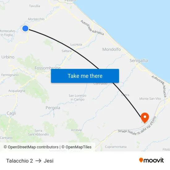 Talacchio 2 to Jesi map