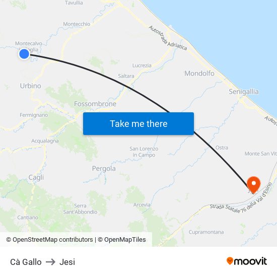 Cà Gallo to Jesi map