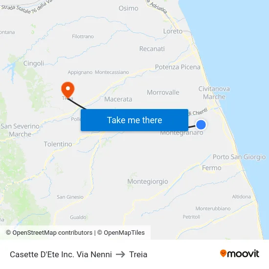 Casette D'Ete Inc. Via Nenni to Treia map