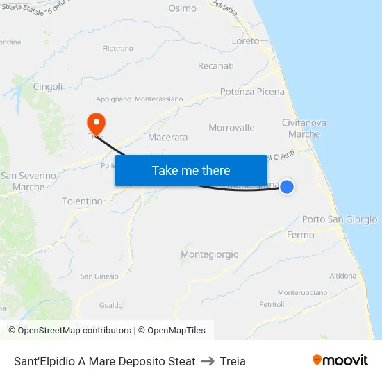 Sant'Elpidio A Mare Deposito Steat to Treia map