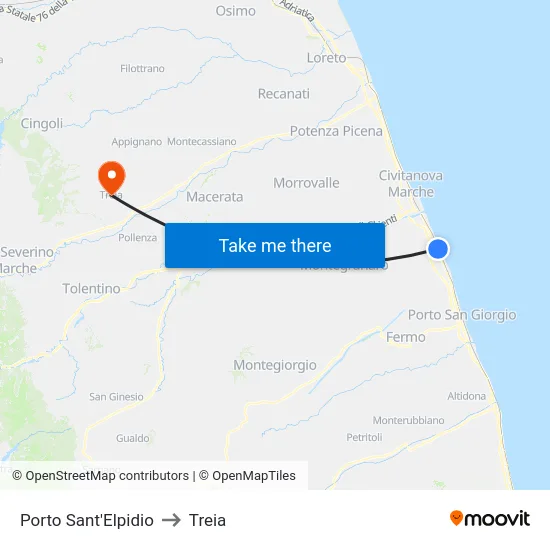 Porto Sant'Elpidio to Treia map