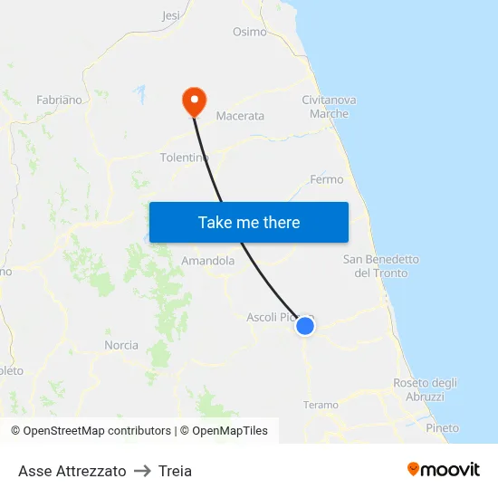 Equipped Axis to Treia map