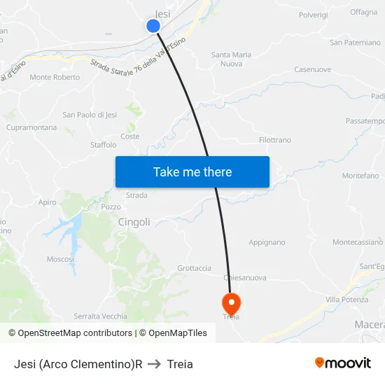 Jesi (Clementine Arch)R to Treia map