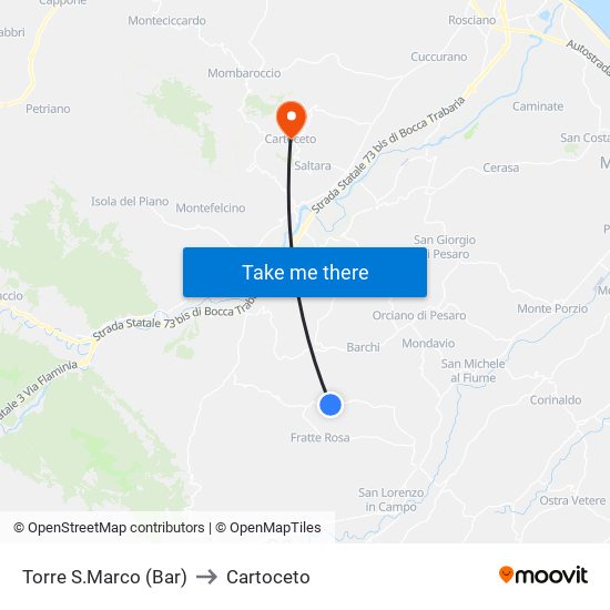 Torre S.Marco (Bar) to Cartoceto map