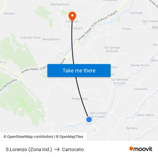 S.Lorenzo (Zona Ind.) to Cartoceto map