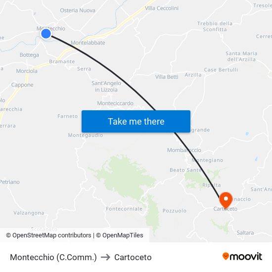 Montecchio (C.Comm.) to Cartoceto map