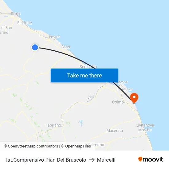 Comprehensive Institute Pian Del Bruscolo to Marcelli map