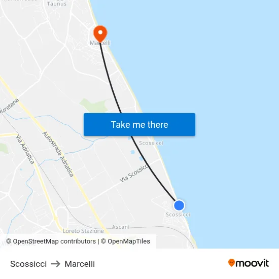 Scossicci to Marcelli map