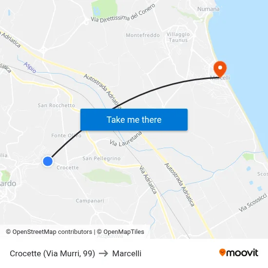 Crocette (Murri Street, 99) to Marcelli map