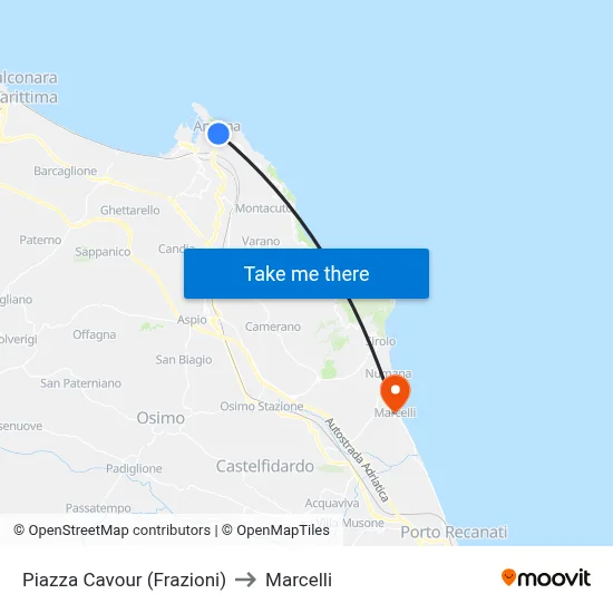 Piazza Cavour (Districts) to Marcelli map
